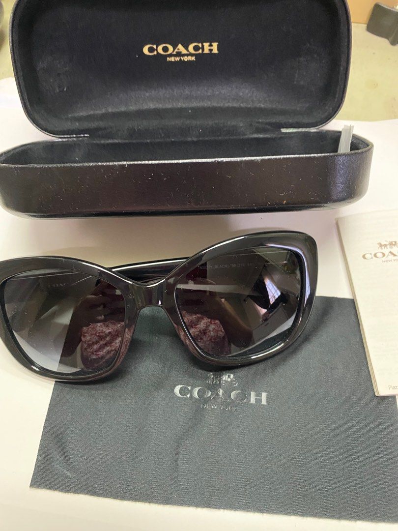 Coach Sunglasses (Category: Sunglasses & Eyewear) located in Marikina City. Submitted by jyzsy (Listing ID 1264807214, Image 2). Description: Original Coach sunglasses. Large lens, semi-cat’s eye shape. Used once. Rfs: decluttering.