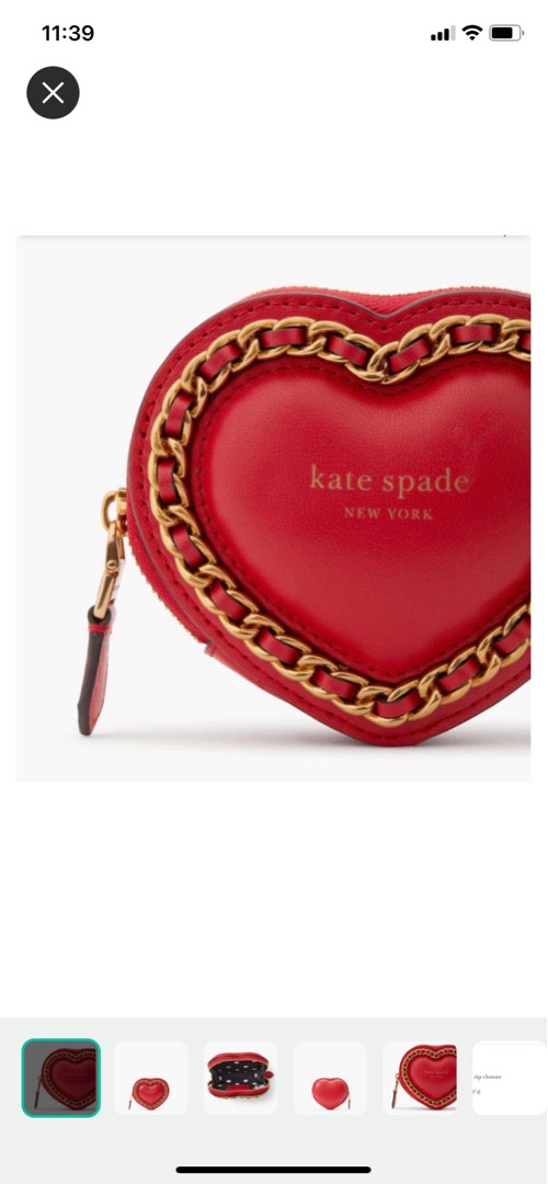 Collectible Kate Spade - Amour Puffy 3D Heart Coin Purse Pouch in  Lingonberry Red