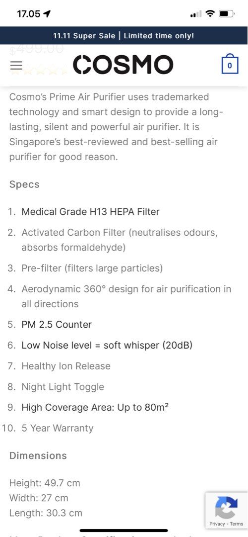 Cosmo air hotsell purifier coupon code