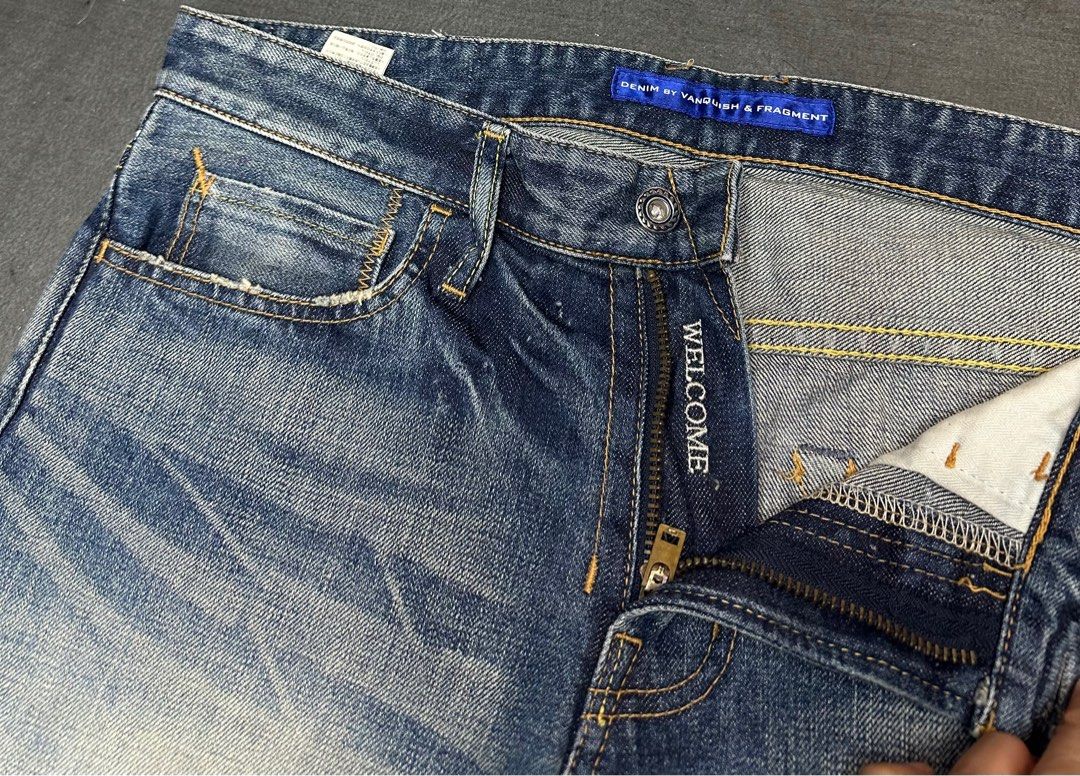 denim by vanquish & fragment jeans size 34 99新, 男裝, 褲＆半截裙