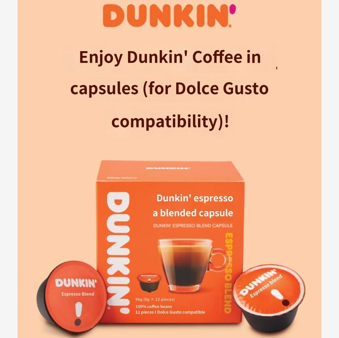 Dunkin' Espresso Capsule 8gx12 (Category: Beverages) located in Cainta. Submitted by shopchelonline (Listing ID 1264899360, Image 1). Description: Dunkin' Espresso Capsule 8gx12 🛒1,180.00 each(all in) + LSF 💎Pre-order - NO RUSH SHIPPING 💎Korea Pasabuy - NORMAL ETA 💎Papago Translate 💎Colors may vary due to lighting. 💎Availability and price may vary 💎The outer case/box is simply for protecting goods. (Damages such as scratches, discoloration