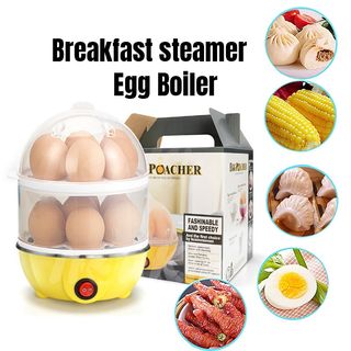 Rooster Electric Egg Cooker Boiler 7 Egg Steamer Non Stick Hard Boiled  Auto-Off