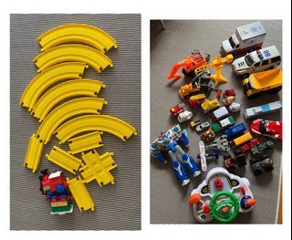 EUC train / truck / car toy lot (6 items with music & sound; 2 moving animals battery operated)