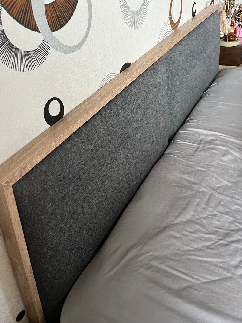 Forty two king size wooden bed frame, Furniture & Home Living