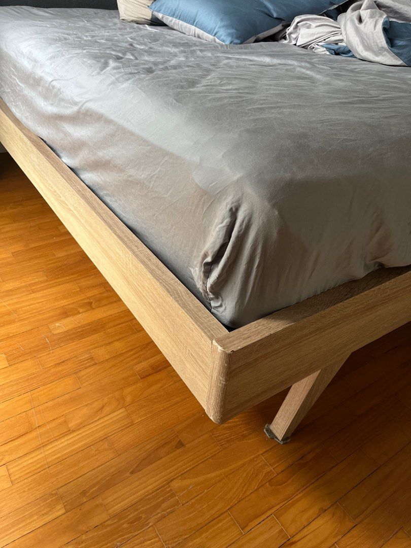 Forty two king size wooden bed frame, Furniture & Home Living