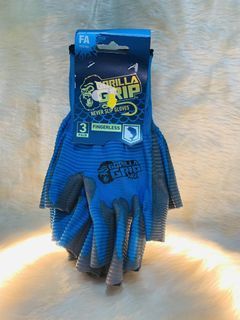 Gorilla Grip Fingerless Never Slip Gloves 3 Pair One Size Fits All Fishing Blue