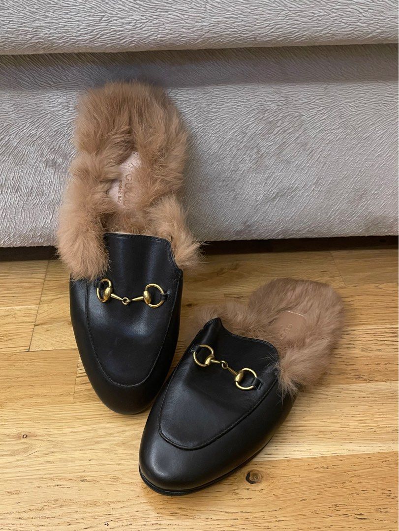 Gucci 2015 Re Edition Princetown Fur Lined Slippers