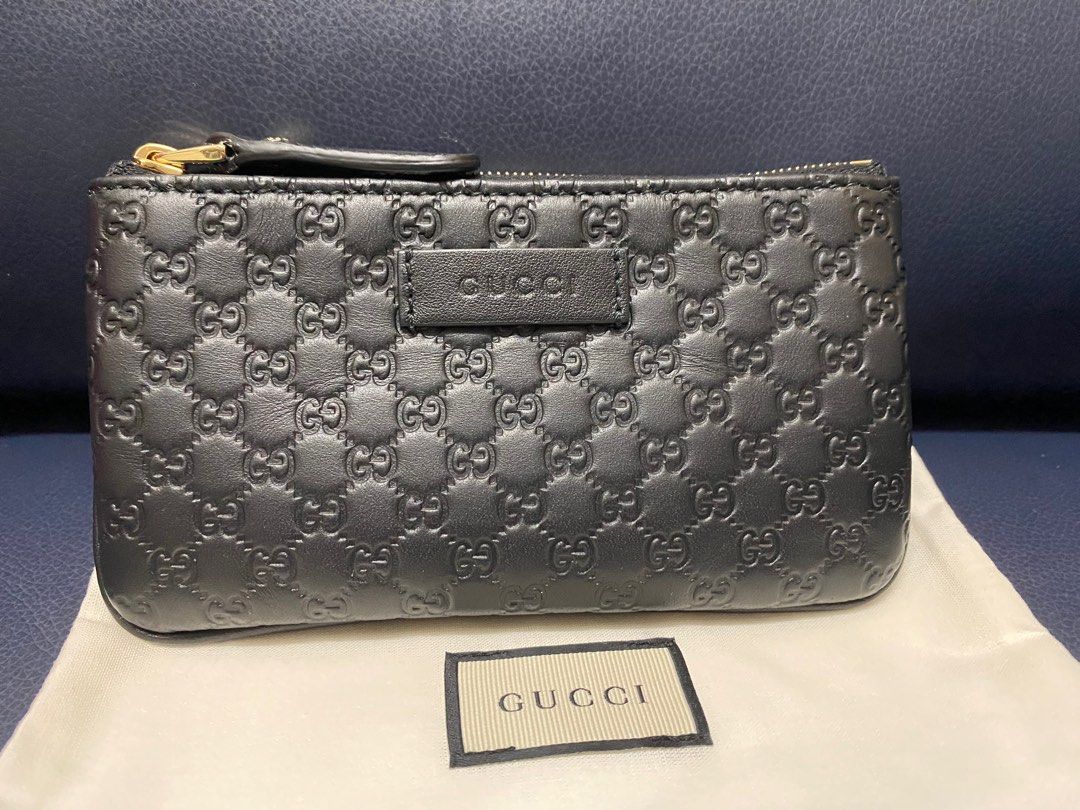 Gucci Black Signature Wallet Purse Key Bag 黑色散紙鎖匙雜物銀包