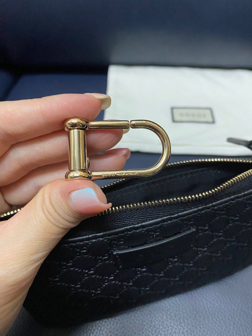 Gucci Black Signature Wallet Purse Key Bag 黑色散紙鎖匙雜物銀包