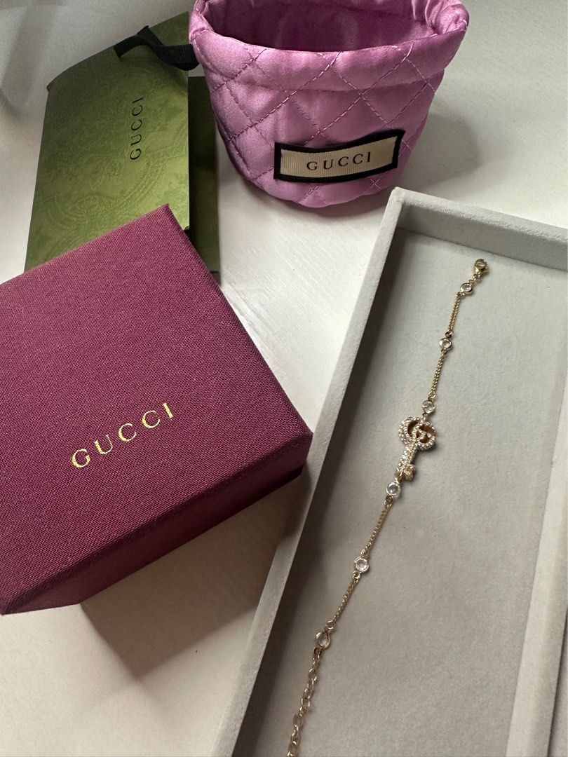 Gucci DOUBLE G KEY BRACELET WITH CRYSTALS