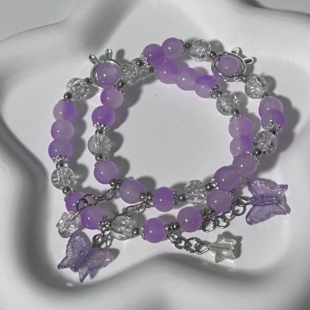 Purple top beaded bracelet