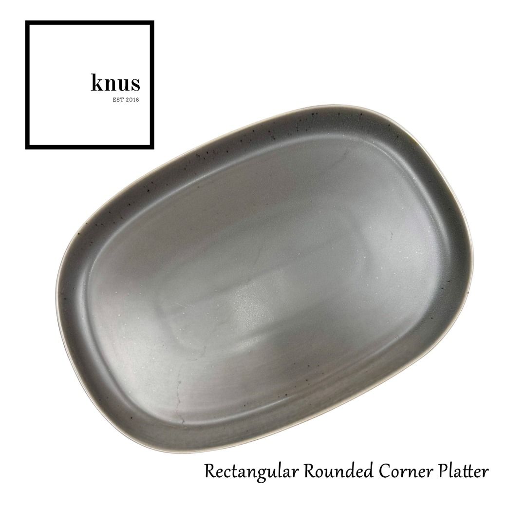 HENRY Dark Grey Rectangular Rounded Edge Big Serving Platter 39x28x2.5 (Category: Dinnerware & Cutlery) located in Quezon City. Submitted by knusph (Listing ID 1264890569, Image 3). Description: ===CLEARANCE SALE !!! === HENRY Dark Grey Rectangular Rounded Edge Big Serving Platter 39x28x2.5 • Ceramic Craftsmanship - Pure clay raw material, in strict accordance with the requirements of each process, bisque-fired at a low temperature then glaze-fir