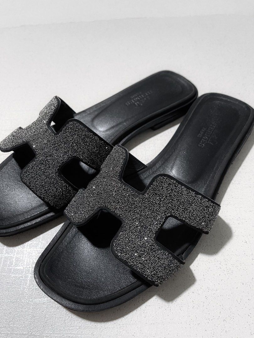 Hermes glitter oran sandals