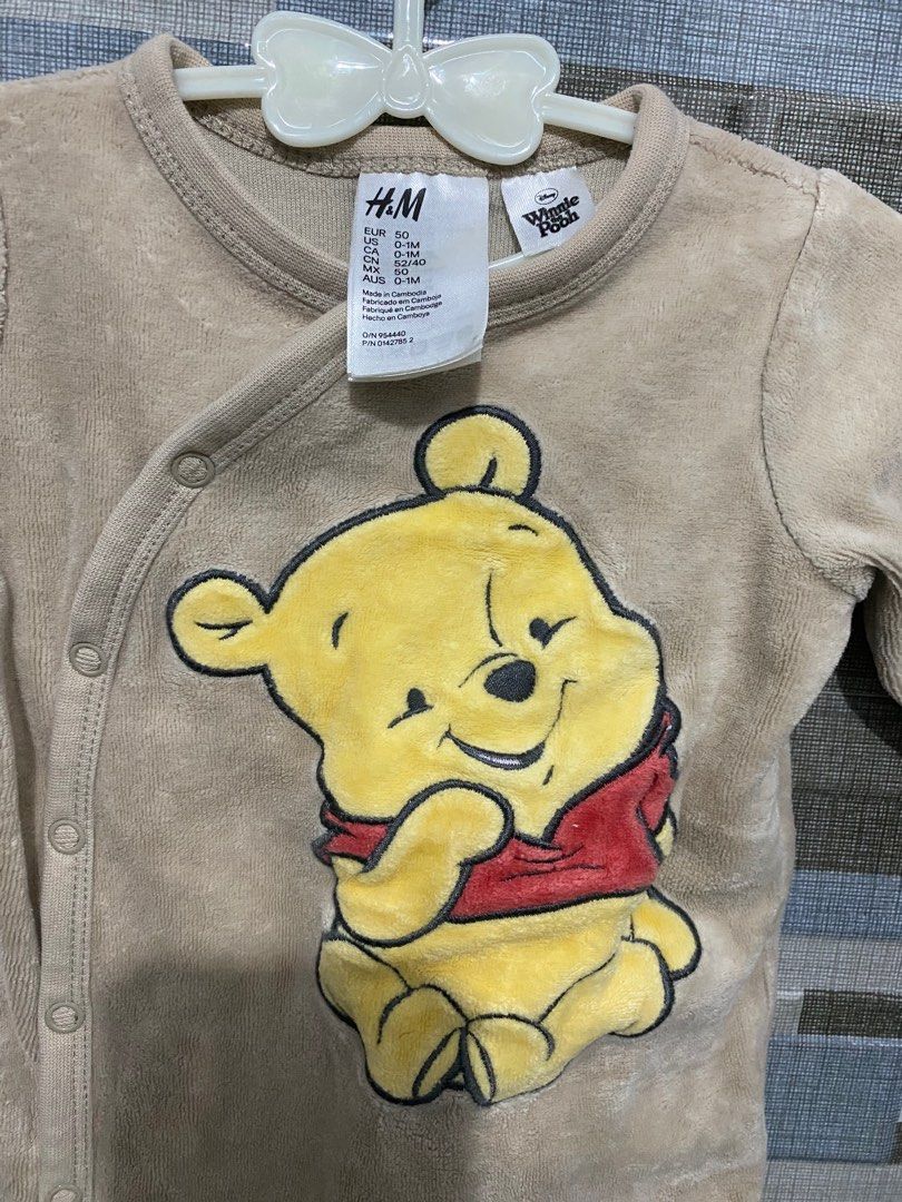 H m winnie the pooh onesie Babies Kids Babies Kids Fashion on Carousell