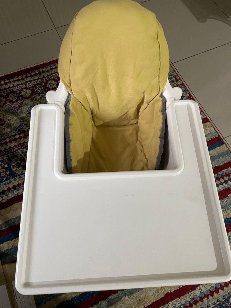 LANGUR Padded seat cover for high chair, yellow - IKEA