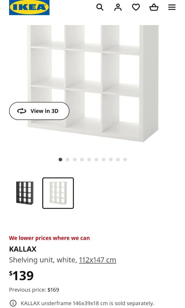 IKEA Kallax Shelf 3x4, Furniture & Home Living, Furniture, Shelves