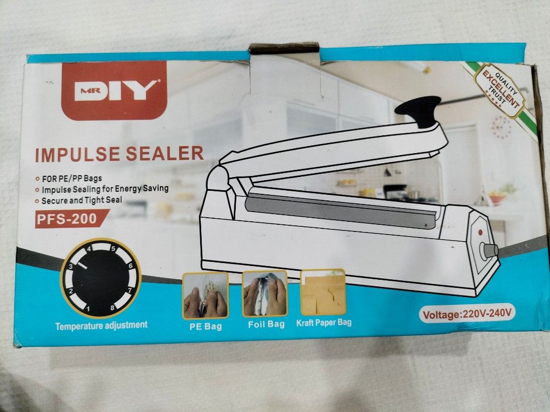 Impulse sealer MR DIY PFS200, TV & Home Appliances, Kitchen Appliances