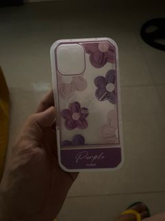 Iphone 12 Purple flower case with stand