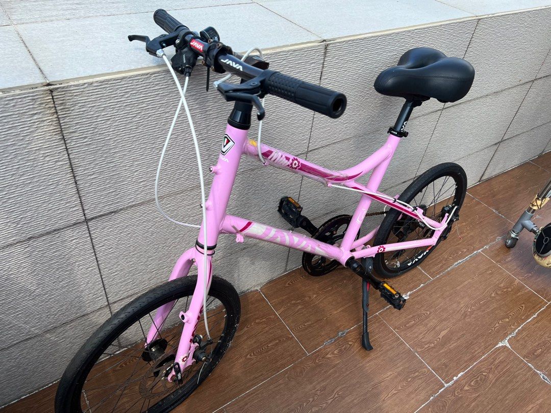 JAVA Mini 18” （分類：單車）位於 Hong Kong。 由 michellemama 提交（商品編號 1264810398，圖片 1）。簡介： 只踩過2次, sit 位加了厚墊, 碟剎。