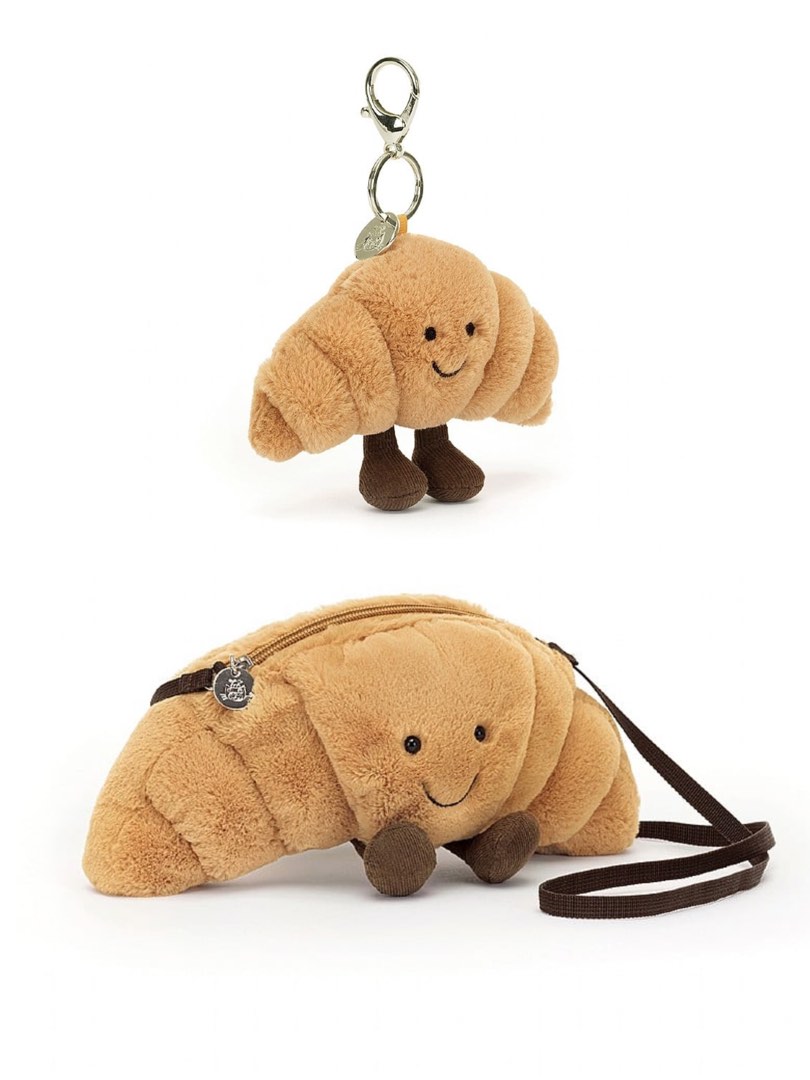 Jellycat Amuseable Croissant Bag Bag Charm Keychain, Hobbies & Toys