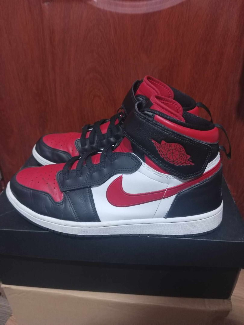 Jordan 1 Hi Flyease Fire Red for men (Category: Sneakers) located in Manila. Submitted by kickshoeph (Listing ID 1264810206, Image 3). Description: Original Pair (bought in jordan store bgc) Lightly Used Condition: 9.3/10 Size: 11 Shipping nationwide Phil MOP: GCASH PHP: 4500 +SF Meetup - around metro manila pasay, makati.