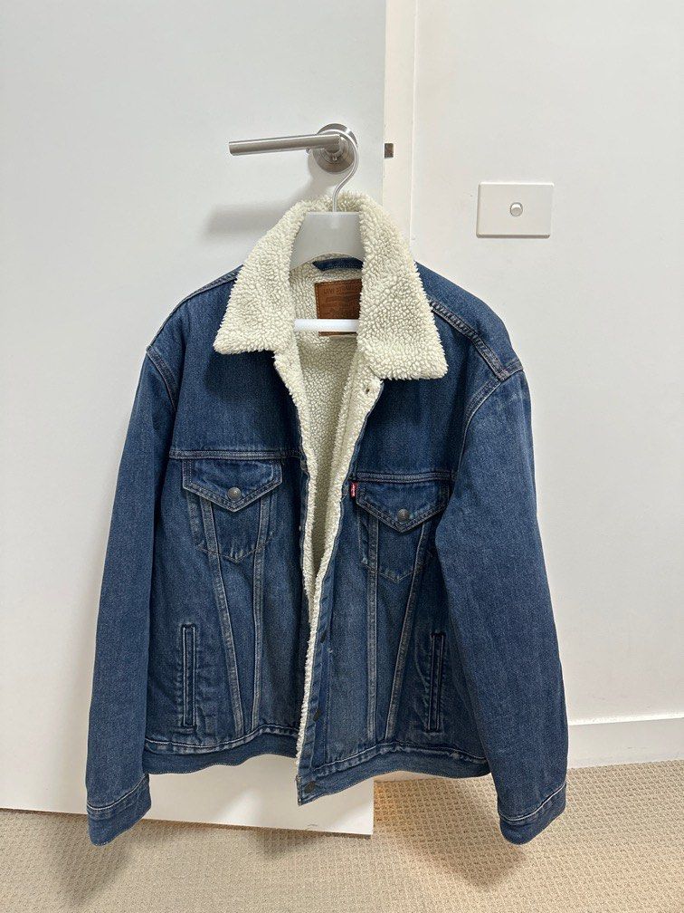 NEGOTIABLE Levi Fleece Denim Sweater Men s Fashion Coats