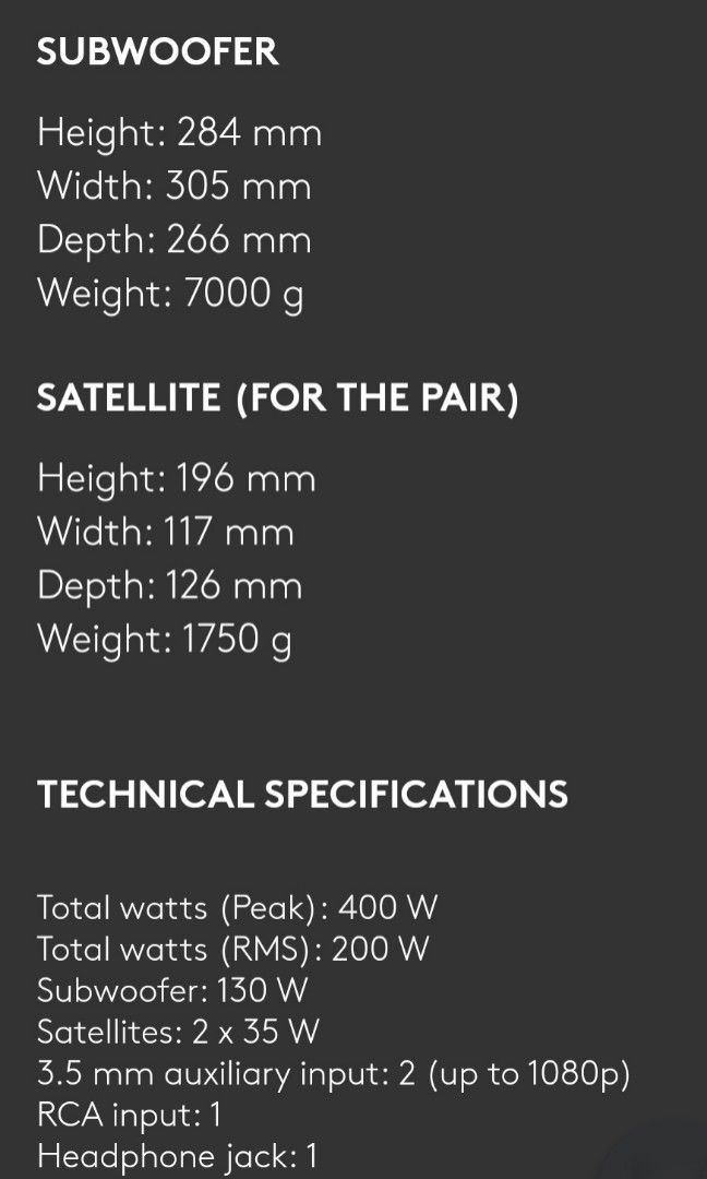 Logitech Speakers System with Subwoofer Z623, Audio, Soundbars, Speakers & Amplifiers on Carousell