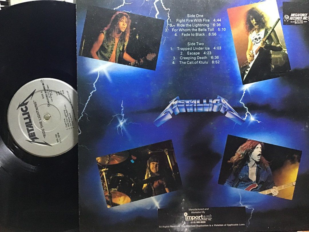 LP Metallica Ride the Lightning OOP 984 MEGAFORCE USA VINYL RECORD