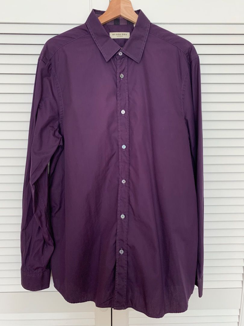Mens purple hotsell burberry shirt