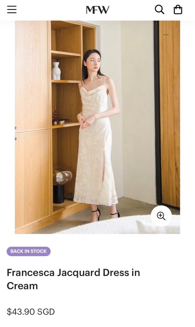 MFW Francesca Jacquard Dress in cream Women s Fashion Dresses