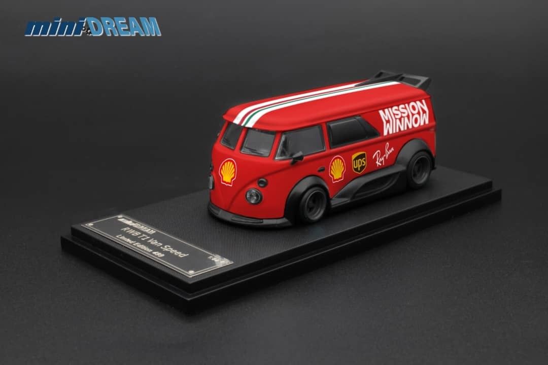 miniDREAM 1:64合金模型！VW T1改装版，RWB Van Speed。第三批3色預售