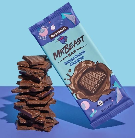 Mr Beast Feastables Chocolate Bars,Original, Almond & Quinoa