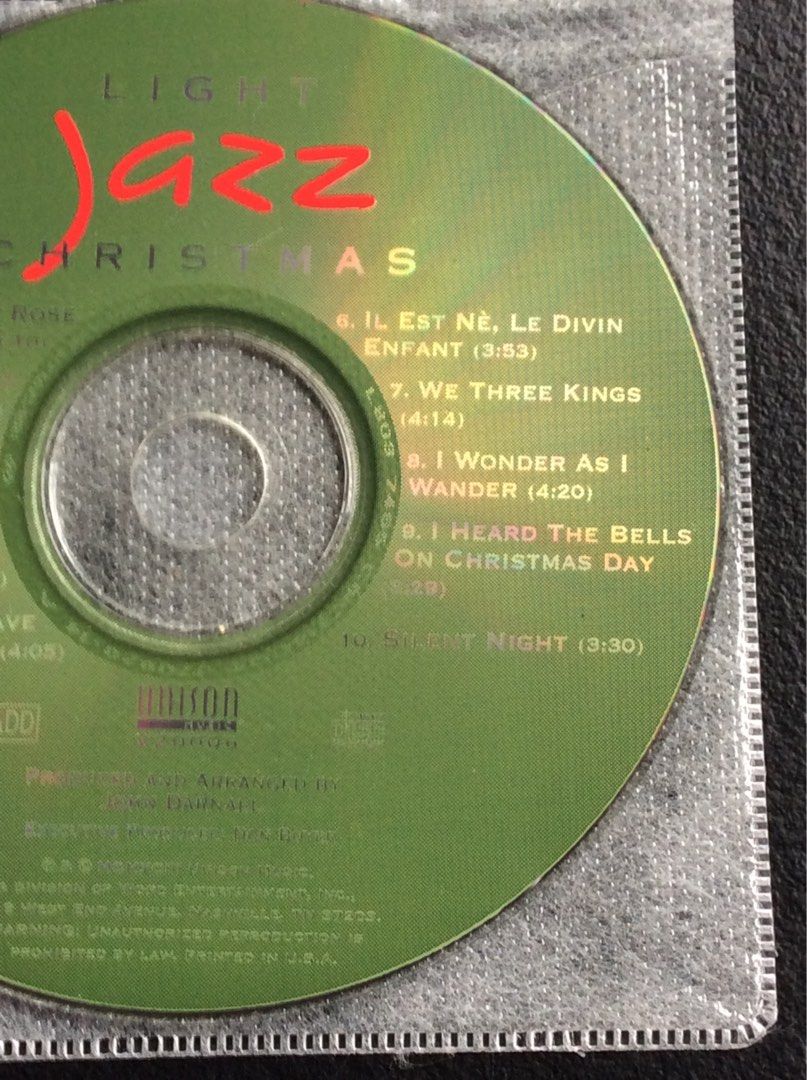 (NO CASE, CD ONLY) Light Jazz Christmas (Category: CDs & DVDs) located in Cavite. Submitted by hellomiming (Listing ID 1264952376, Image 3). Description: (NO CASE, CD ONLY) Light Jazz Christmas ▪️Used. May have minor scratches but working well. ▪️Original CD but NO ORIGINAL CASING. ▪️Was stored in a CD File Album so NO ORIGINAL CASING. CD ONLY. ▪️WILL SHIP IN A CD SLEEVE. FAQs: ✅LAST PRICE POSTED. FIRM ON PRICE POSTED! Please do not offer or ask 