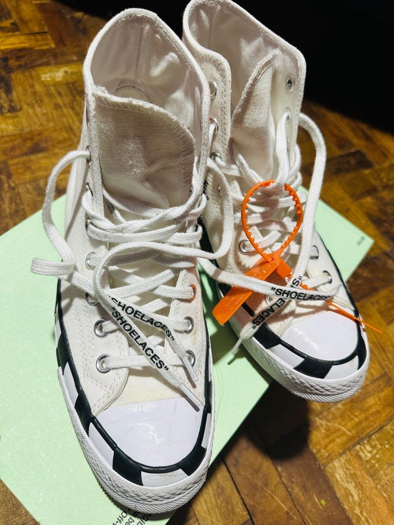 Converse off sales white laces
