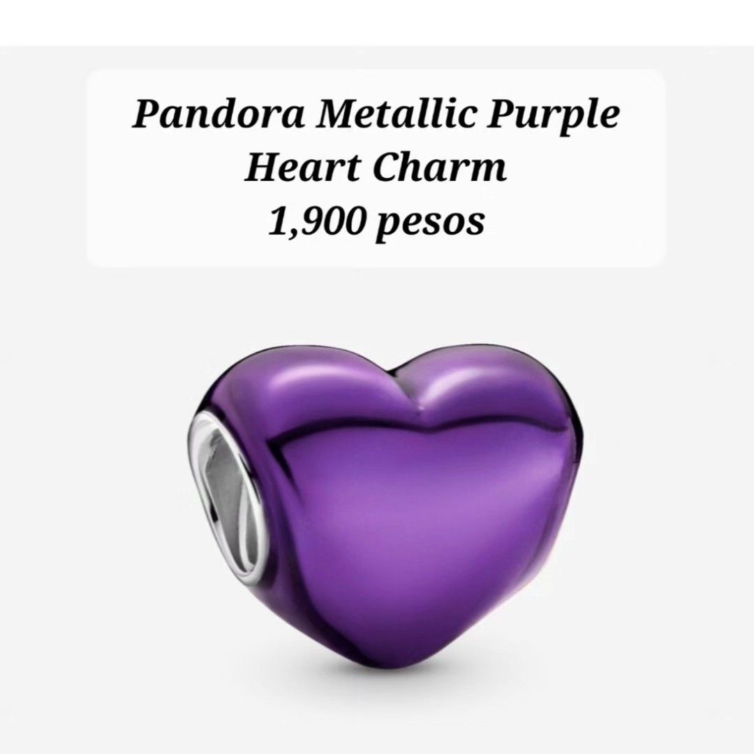 PANDORA METALLIC PURPLE HEART CHARM Women s Fashion Jewelry Organizers Charms on Carousell