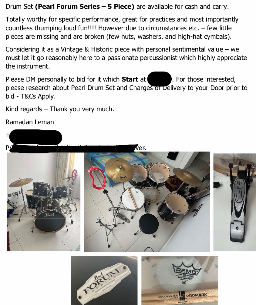 Pearl forum 5 piece drum set store
