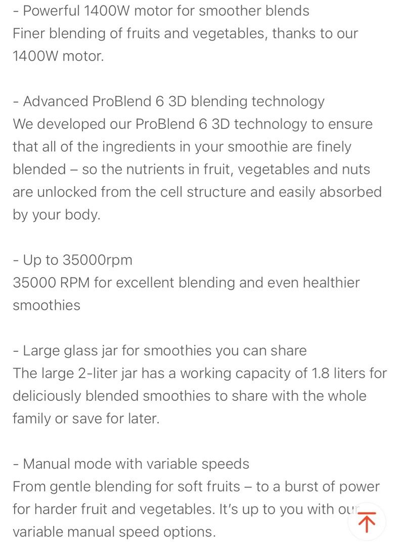 Philips Avance 2L Glass Jar Blender HR3652, TV & Home Appliances