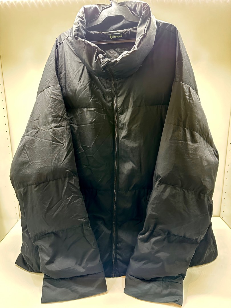 Plus Size Men Winter Puffer Jacket (Plain Black), Men's Fashion, Coats