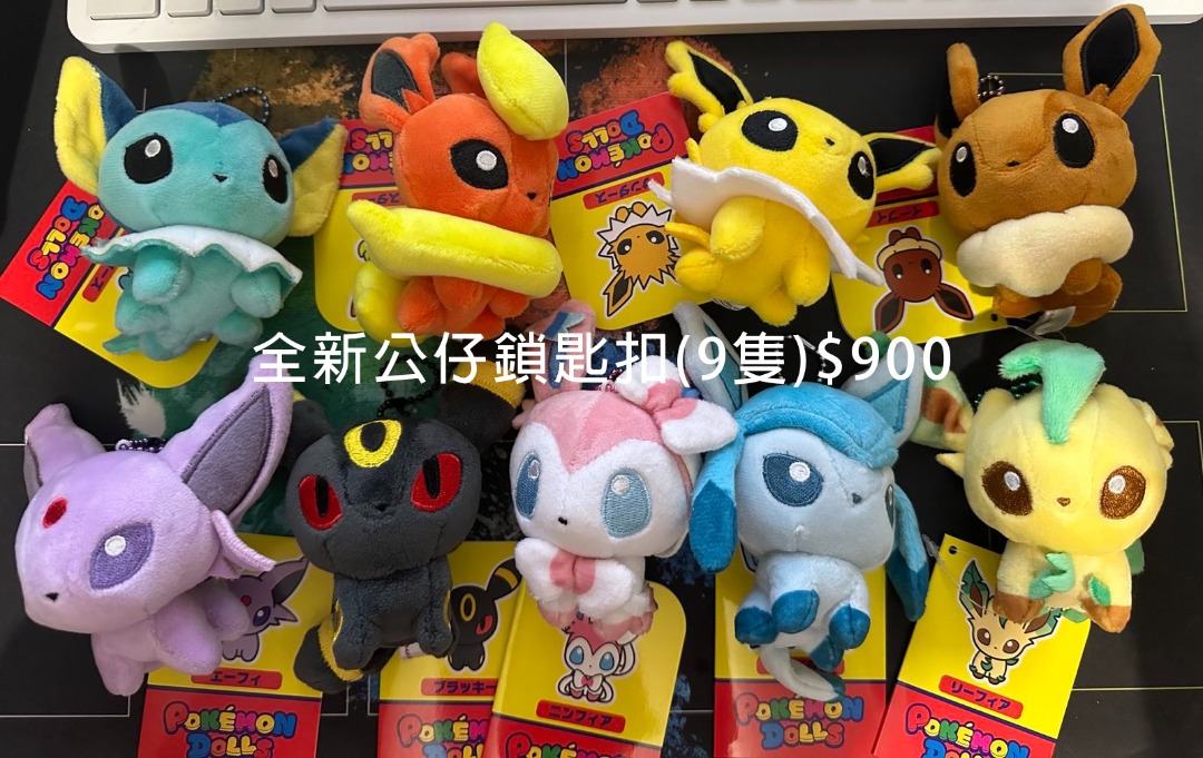 『Pokemon』全新伊布家族公仔鎖匙扣9隻, 興趣及遊戲, 玩具 & 遊戲類 - Carousell