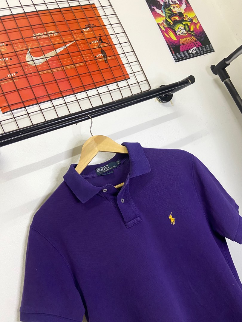 Purple polo shirt clearance with yellow horse
