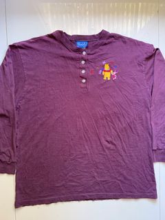 Vintage 90s Disney Winnie the Pooh button down polo long sleeve