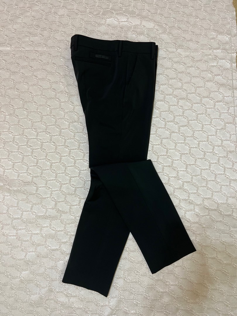 Prada Embellished-Cuff Black Wool & Silk Pants