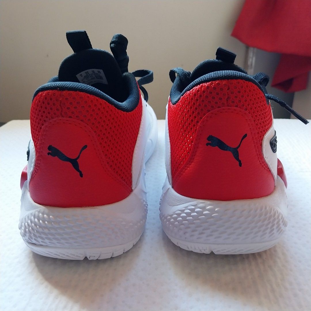 Puma Basketball Shoes Court Rider Chaos Size UK 9 US 10 White Red