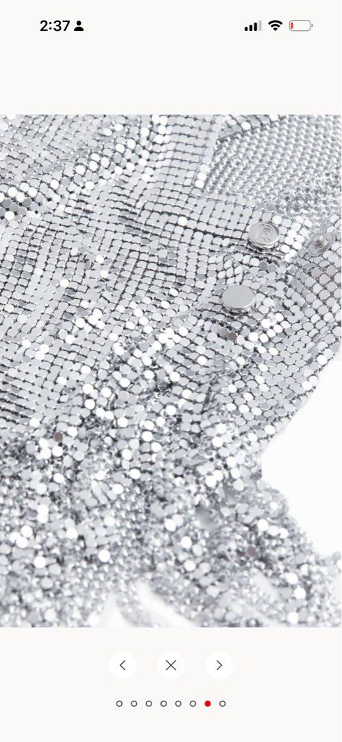 Rabanne x H&M fringe metal mesh top, Women's Fashion, Tops