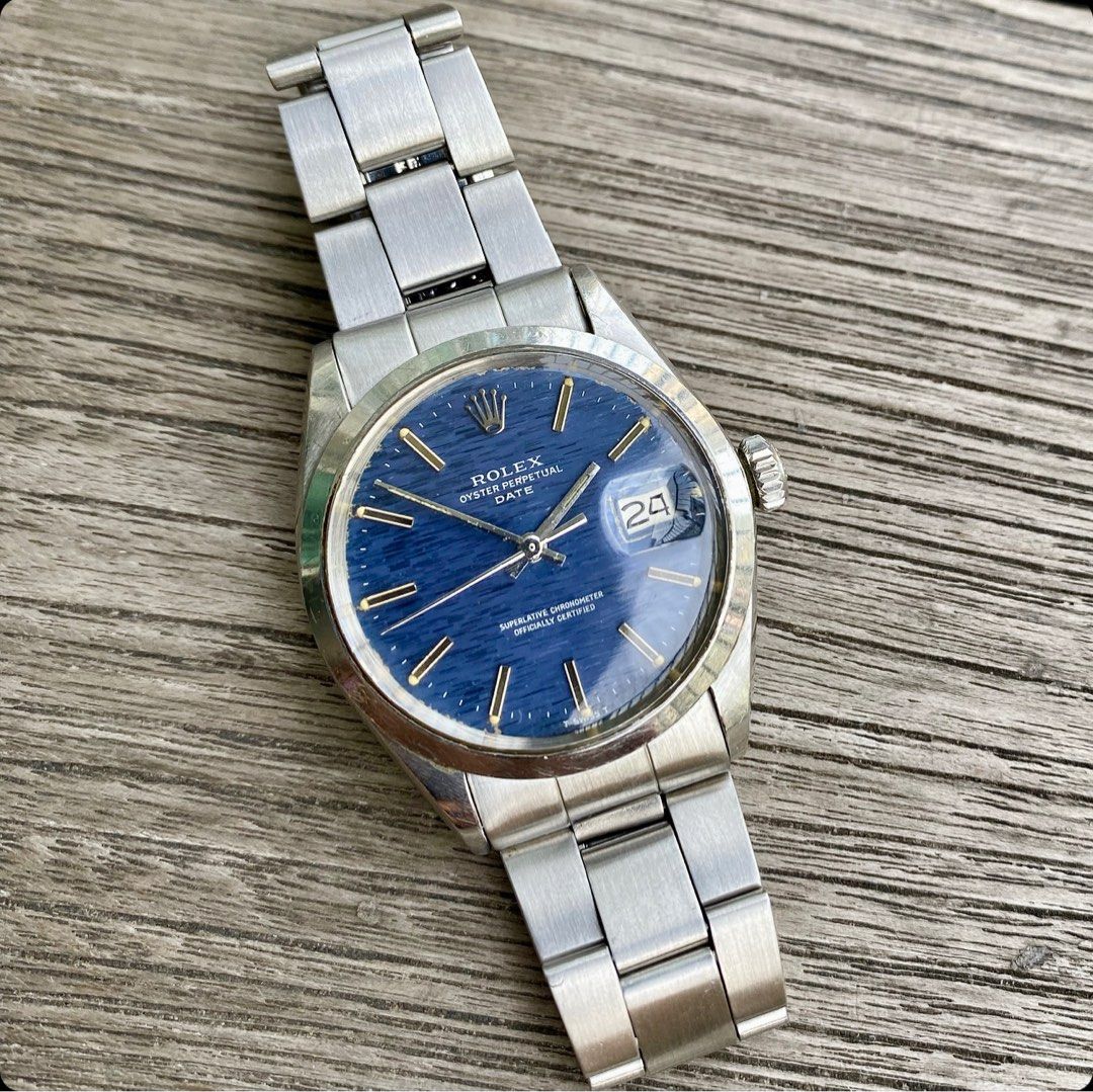 Rare dial Shantung blue Vintage Rolex Oyster Perpetual 1500