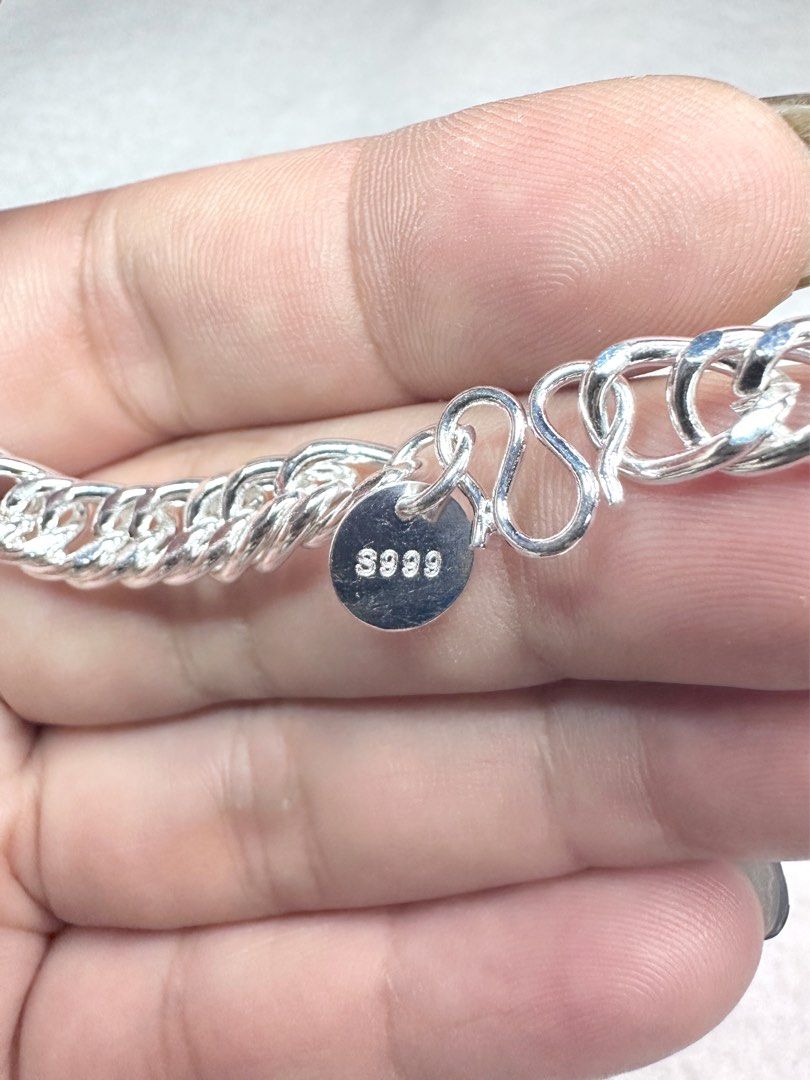 S999 S999 pure silver men s necklace Women s Fashion