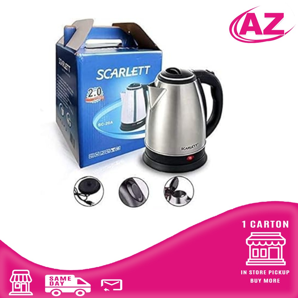Scarlett Stainless Steel Electric Kettle 2.0 LiterSTORE PICKUP / SAME
