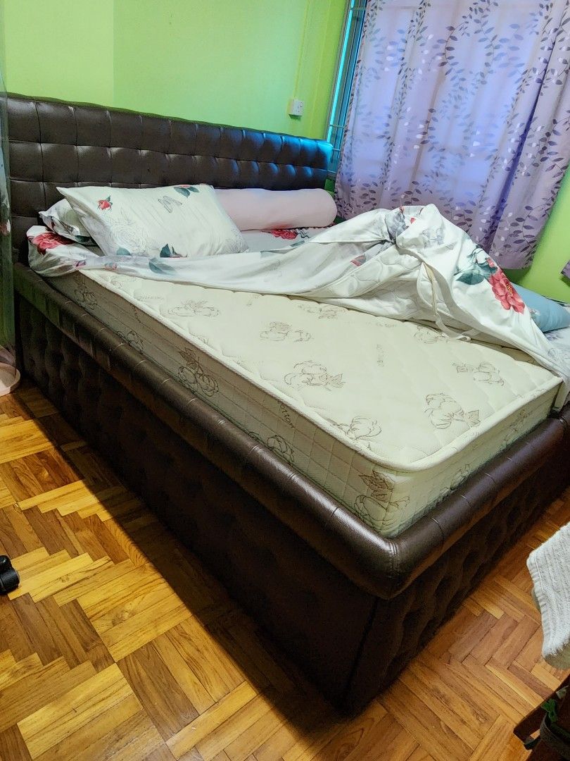 Seahorse King Size Storage Bed Frame Mattress Furniture Home