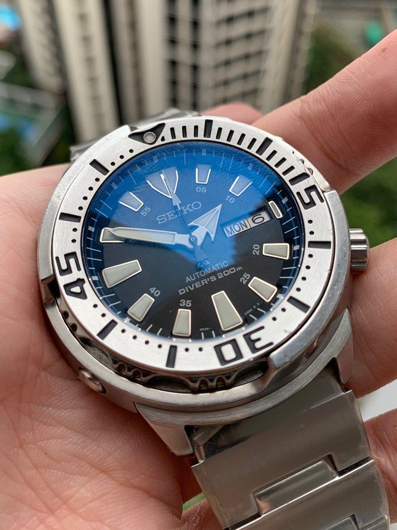 Seiko Tuna prospex 200M upgraded AR sapphire crystal Men s