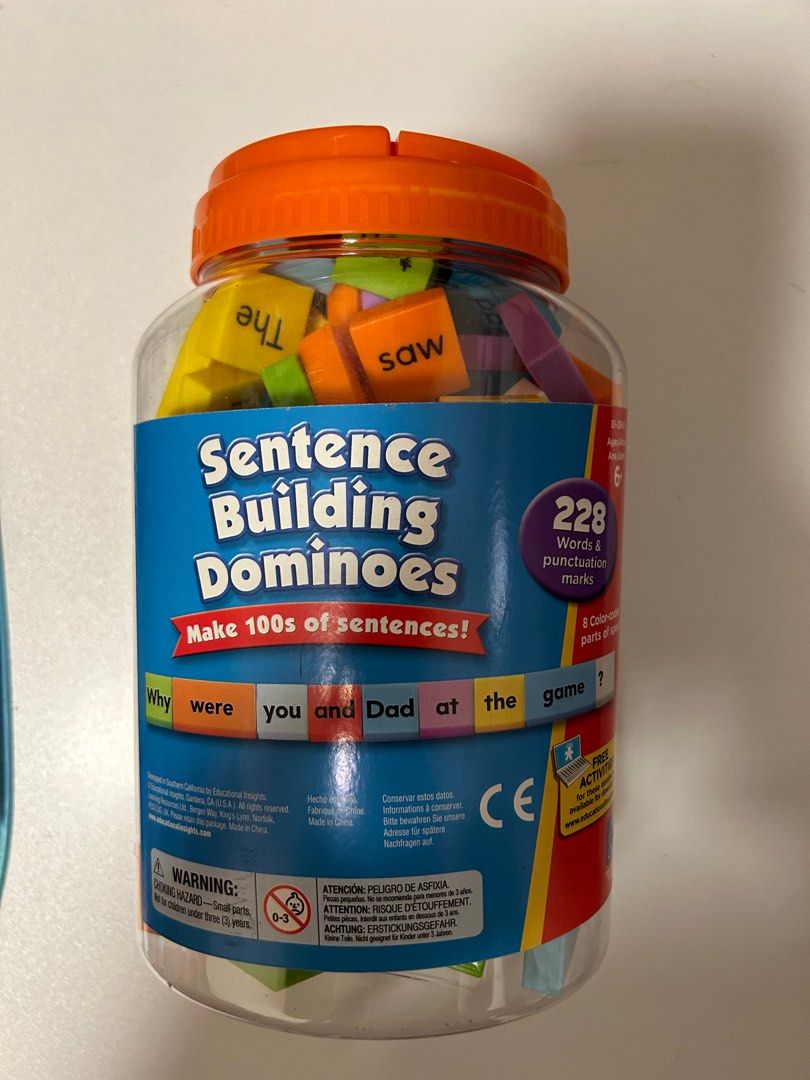 Sentence Building Dominoes, 興趣及遊戲, 玩具& 遊戲類- Carousell